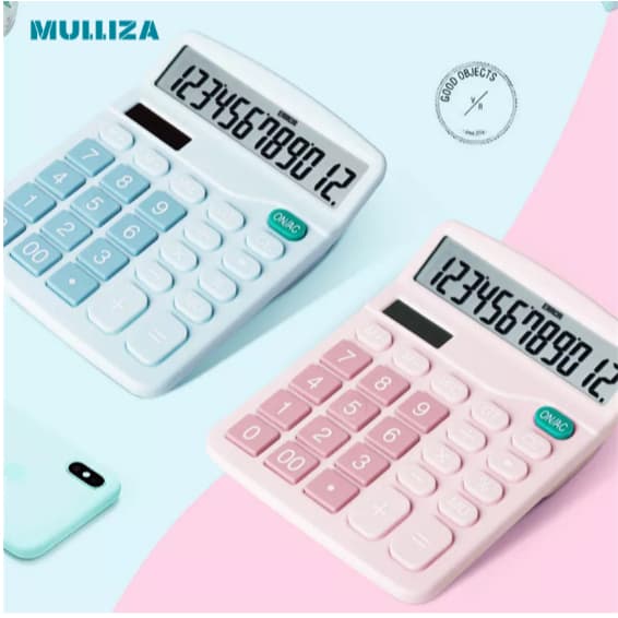 Calculadora Mesa 12 Dígitos Eletrônica Digital Solar Display Preto Escritório Escolar 837B