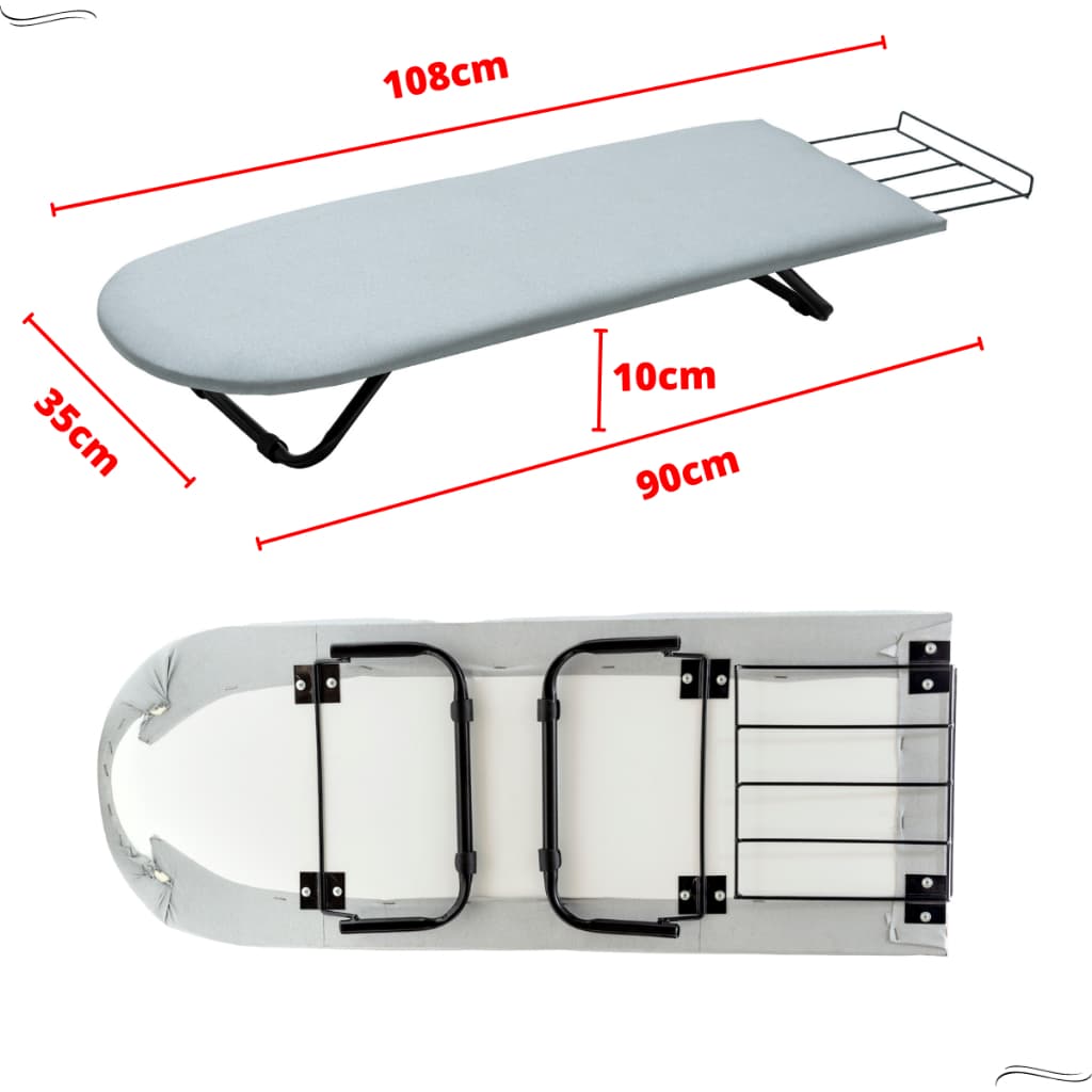Mesa Tabua de Passar Roupa Portátil Passadeira Pé Dobrável Reforçado Tecido Térmico Cama Mesa Porta Ferro Não Queima