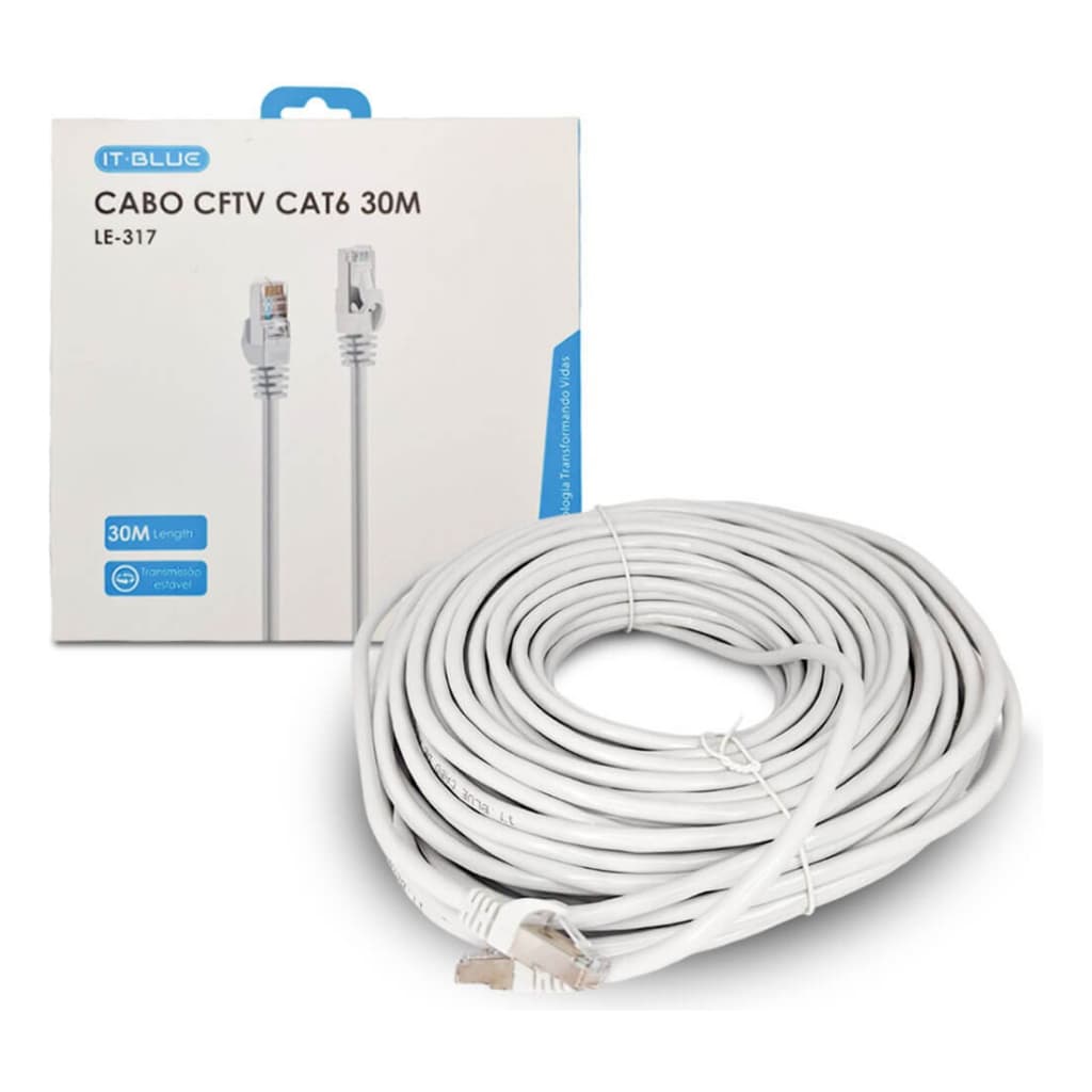 Cabo de rede conexão RJ45 Cat6 de 30 metros transmissão estável LE-317 conector banhado em ouro