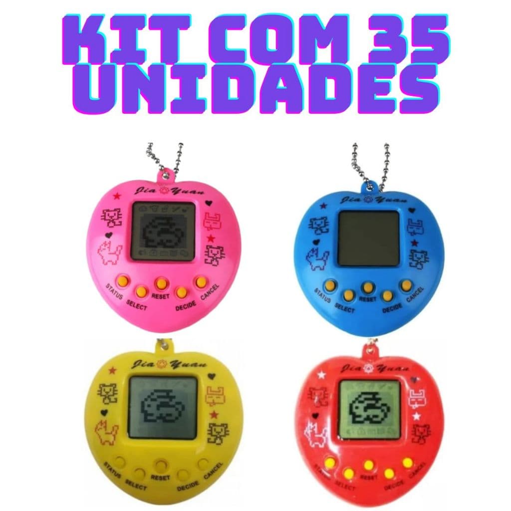 Kit com 35 Bichinho Virtual Tamagotchi Original Egg 168 Bichos Em 1 Nostálgico Pet Virtual