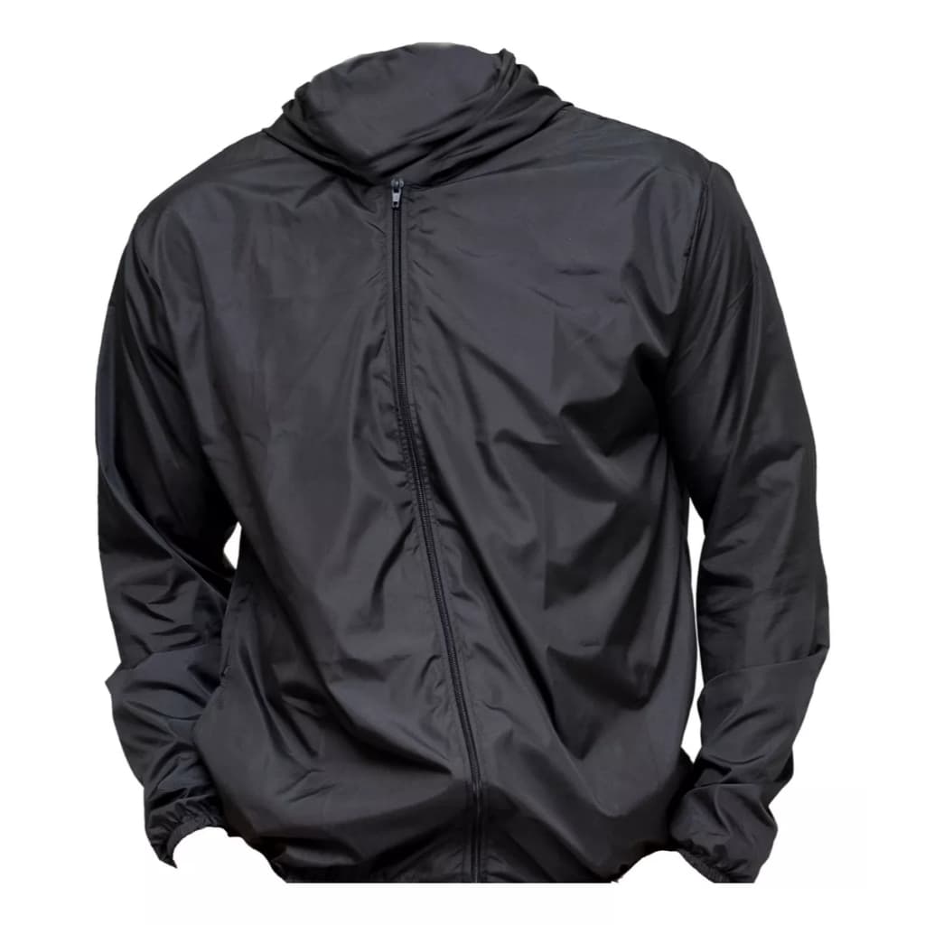 Corta Vento Jaqueta Masculino Lisa com Capuz e Bolso e ziper