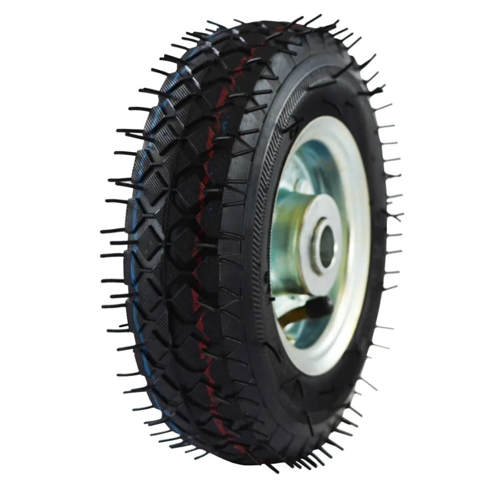 Roda Completa 2.50-4 Aro Metálico com Câmara e Pneu para Carrinho de Carga e Plataforma