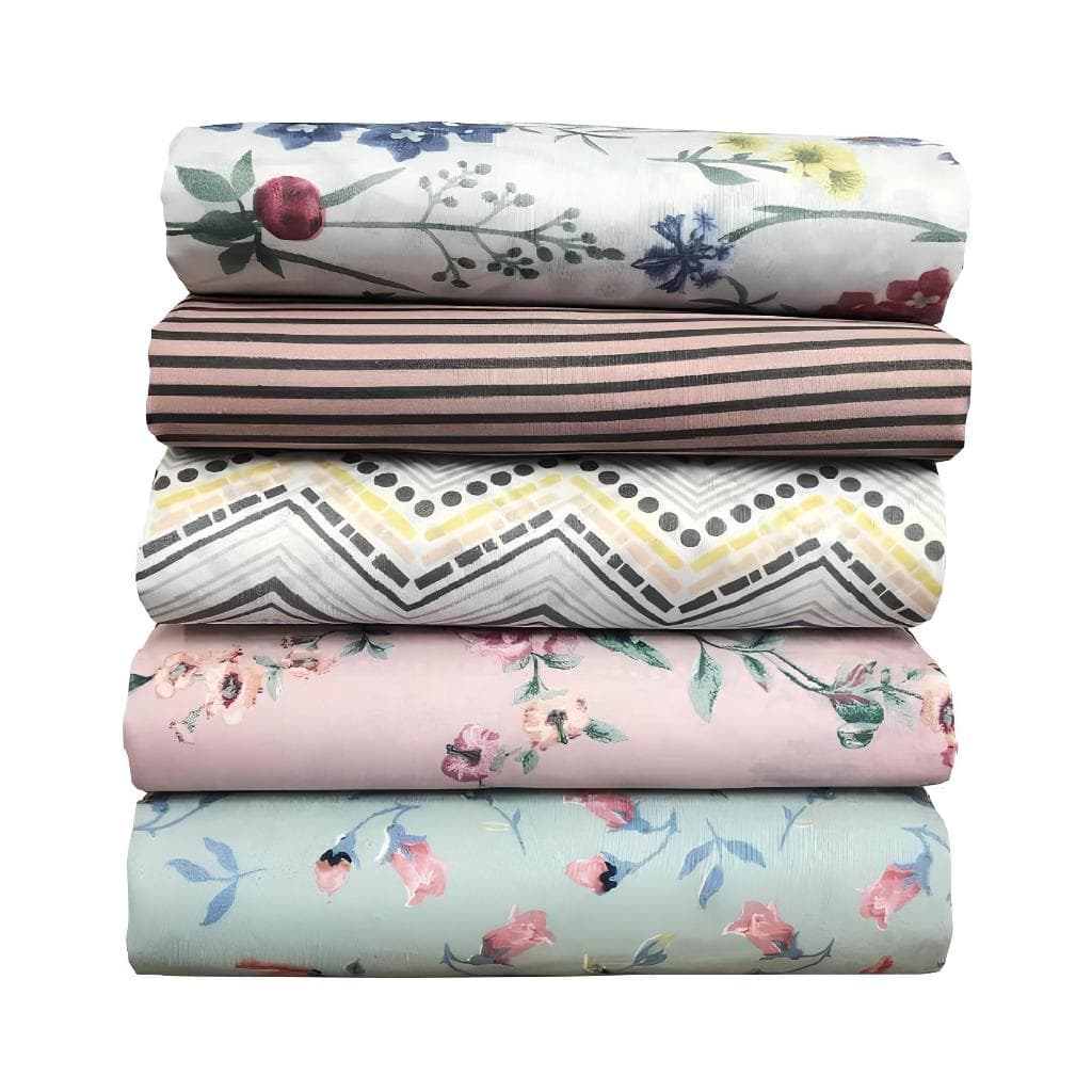 Kit 5 Lençol Avulso Estampado Com Elastico 150 Fios Estampas Sortidas Lençol de Casal