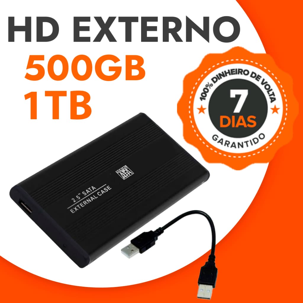 HD EXTERNO 3.0 500Gb e 1TB p/ notebook, XBOX, computador, ps3