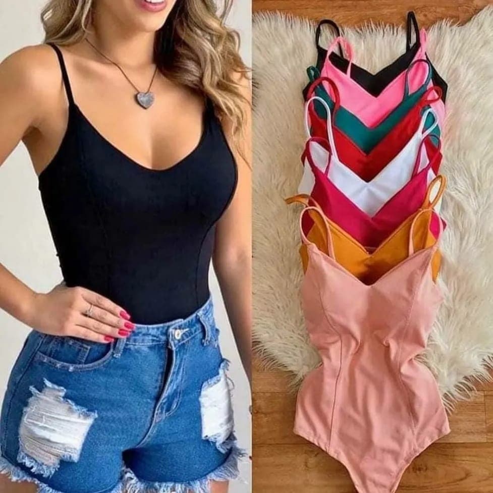Body Feminino Decote  Alcinha Com Bojo Bodi regata alcinha feminina liso top qualidade Moda Suplex