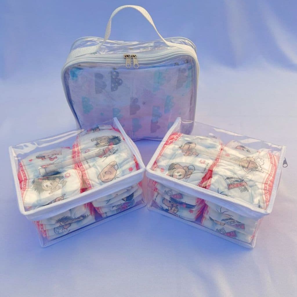 Kit 3 necessaire transparente organizadores Bolsa Mala Saída Maternidade Troca e Fralda bebe Higiêne