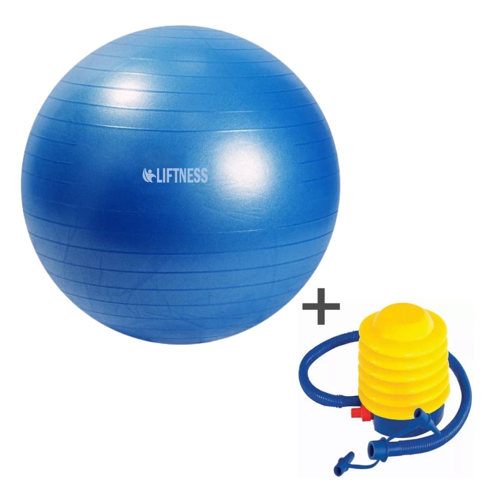 Bola de Ginástica Suíça Yoga Pilates 65cm Bola de Pilates Inflável Anti Estouro Liftness Azul