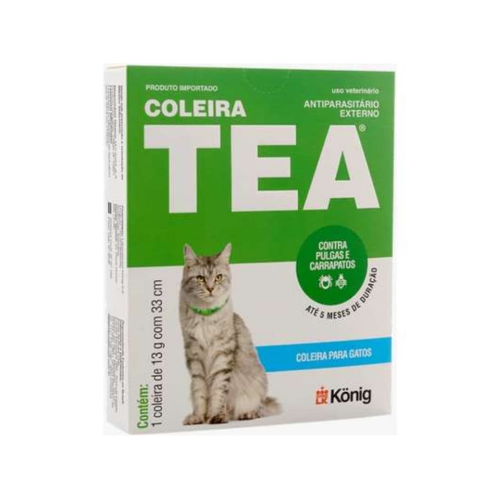 Coleira Contra Pulgas E Anti Carrapatos Tea 327 Gatos 13g C/ 33cm