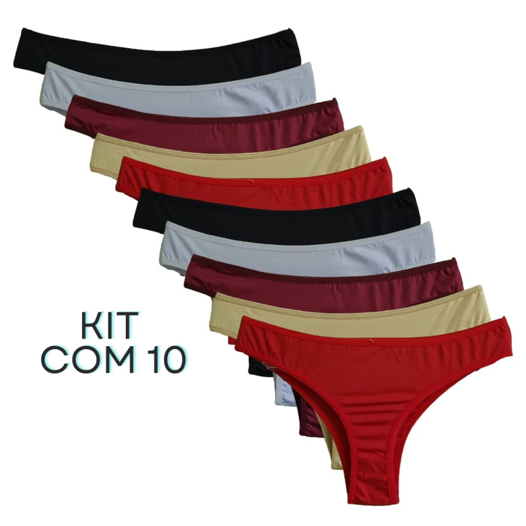 Kit calcinhas microfibra estampada ou lisa