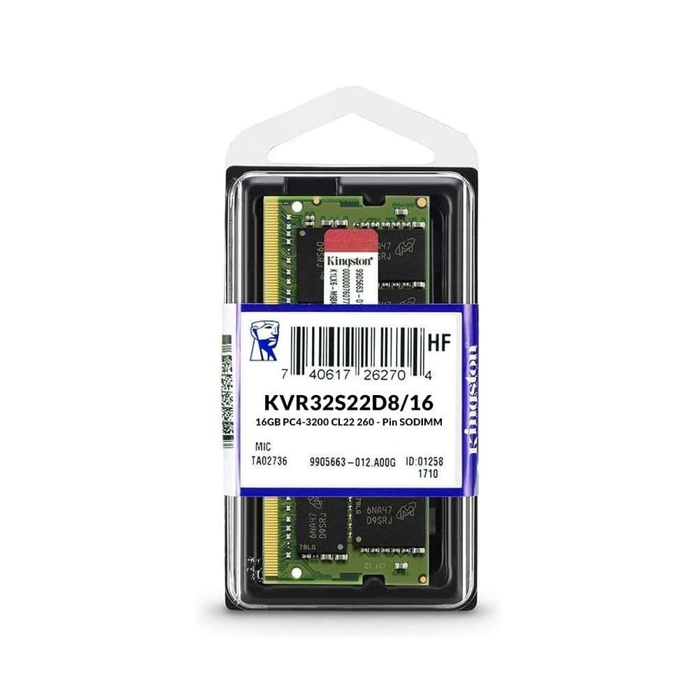 Memória RAM para Notebook DDR4 16GB 3200MHz Kingston - KVR32S22S8/16