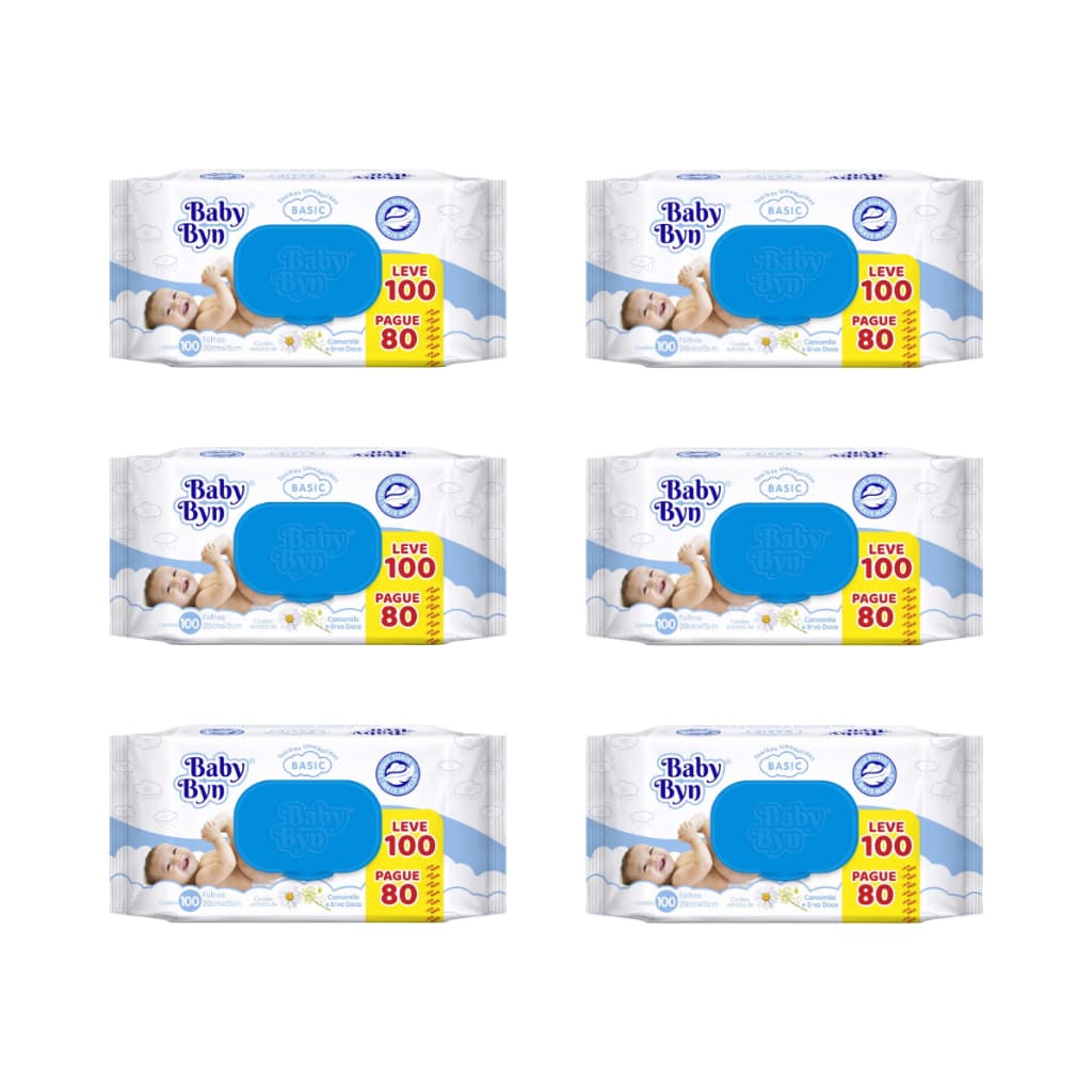 Toalha Umedecida Baby Byn Basic 600 Folhas (6undX100fls)