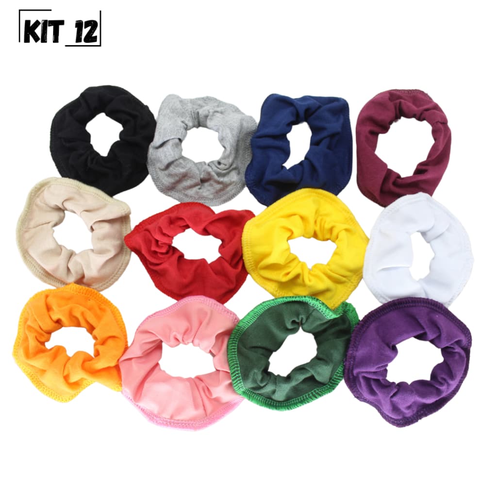 Pacote com 12 unidades de Xuxinha scrunchie