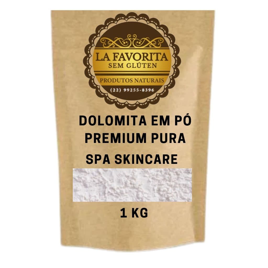 Dolomita em Pó 1kg Pura para Máscara Facial  Skin Care - La Favorita