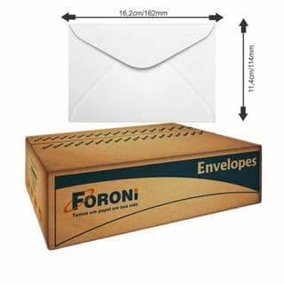 Envelope Para Carta Branco Foroni - 11,4 x 16,2 cm, Sem CEP