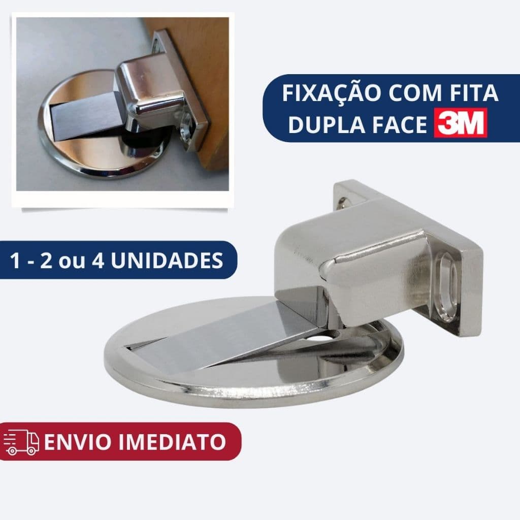 Prendedor Trava de Porta Magnético Slim Cromado