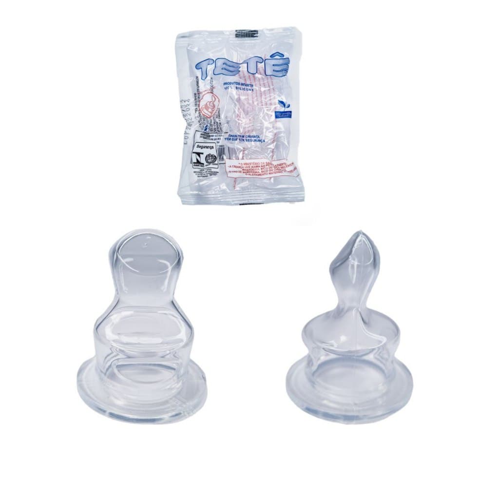 Kit Com 3 Bicos De Mamadeira Universal 100% Silicone Bico Ortodôntico (Chato) E Redondo