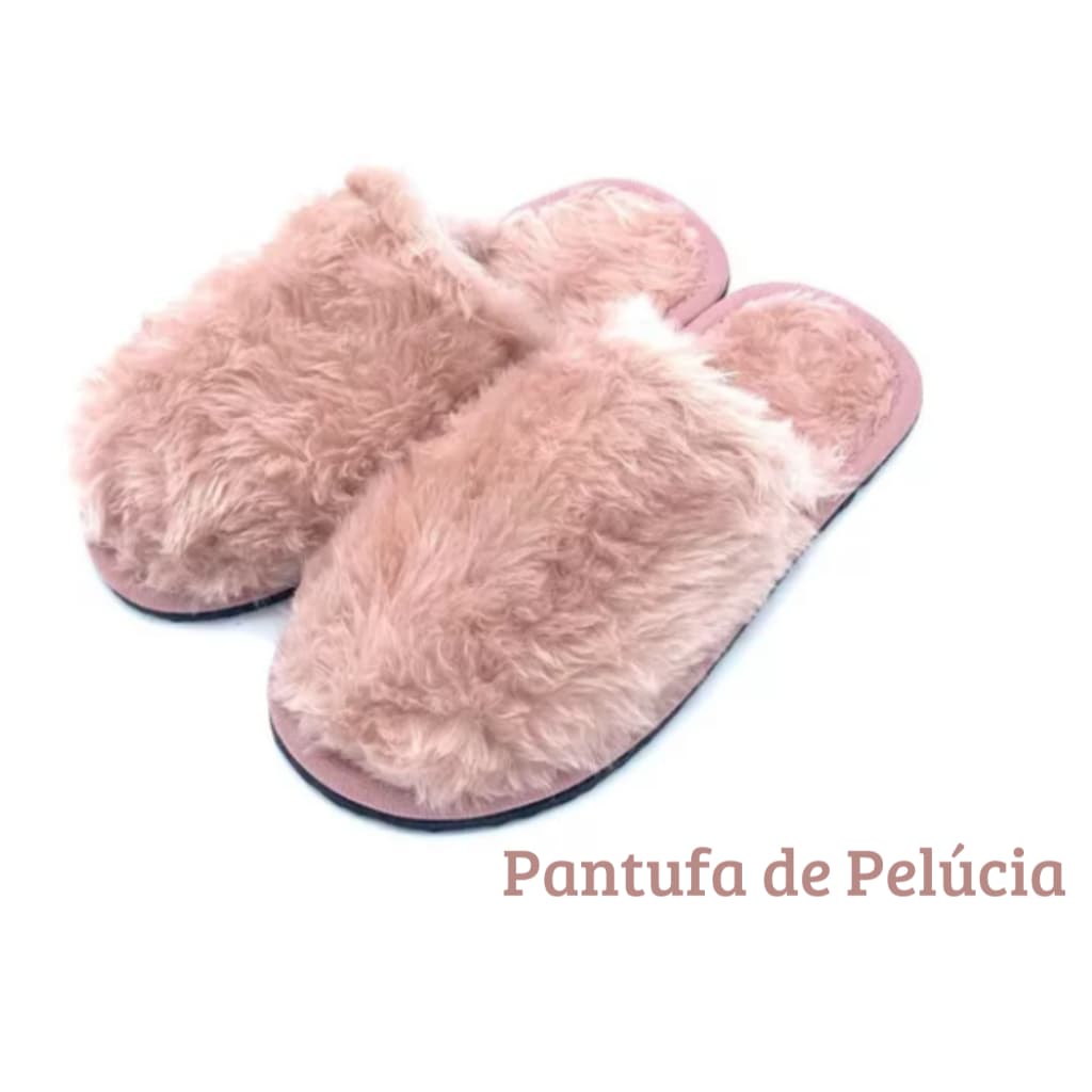 Pantufa Peluciada, chinelo de pelúcia, confortável com solado antiderrapante, Unissex e várias cores