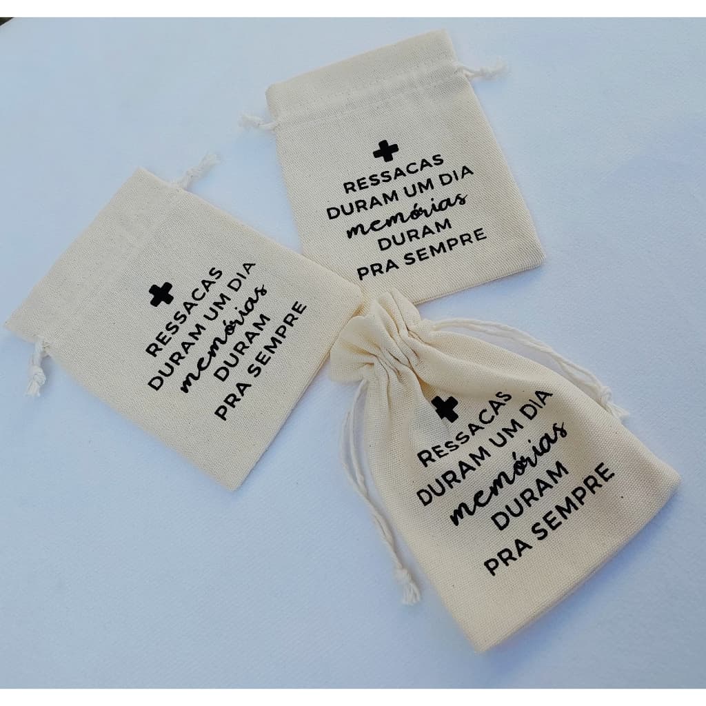 Kit Ressaca: Saquinhos de Algodão 9x12 – Perfeitos para Casamentos, Formaturas e Aniversários!
