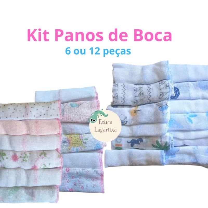 Paninho de Boca Kit Toalhinha Babete Fralda 100% Algodão 30cm x 30cm