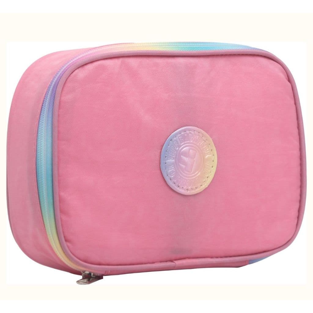 Estojo Box Escolar Organizador de Lápis Nylon Penal Tons Pasteis Grande