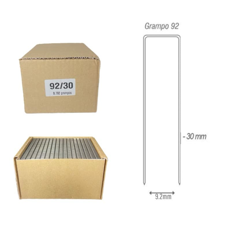 Caixa De Grampo 92/30 Caixa Com 9.792 Grampos para Grampeador Pneumático