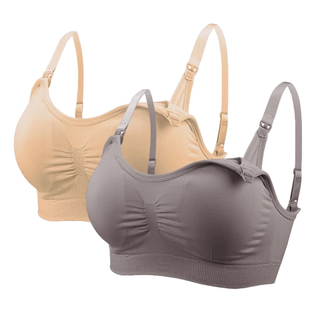 Kit Com 2 Sutiãs de Amamentação Reforçado Pós Parto Mãe Com Bojo Removível