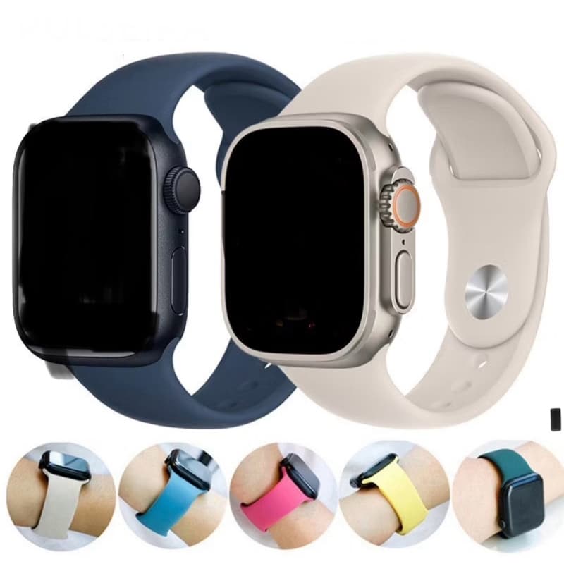 Pulseira Silicone Sport Para Relógio inteligente Smartwatch Ultra 38-40-41-42-44-45-49mm Novas Cores