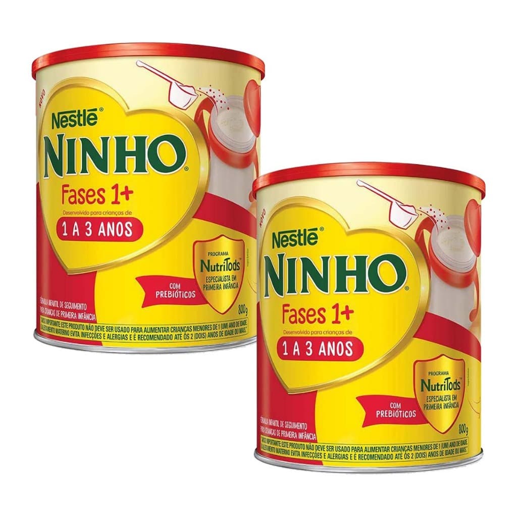 Kit 2 unidades - Composto Lácteo Nestlé Ninho Fases 1+ 800g