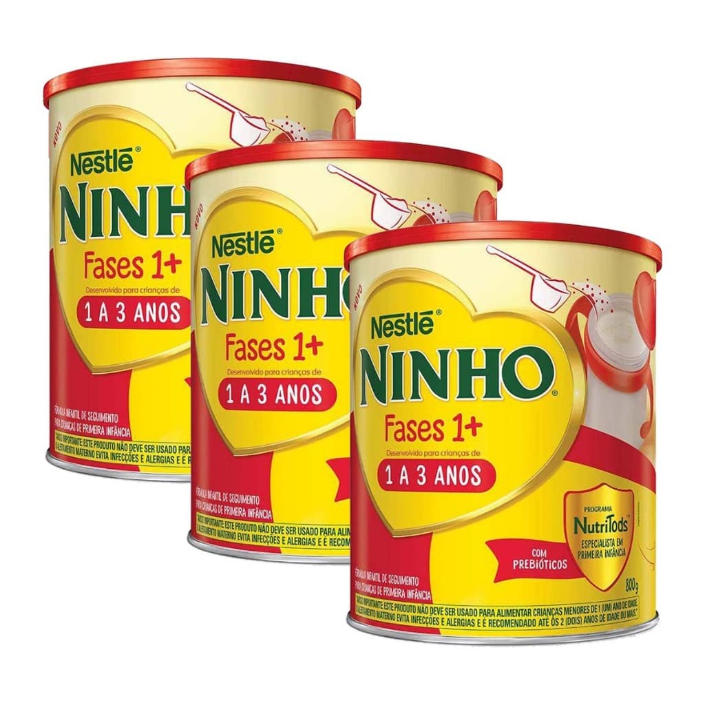 Kit 3 unidades - Composto Lácteo Nestlé Ninho Fases 1+ 800g