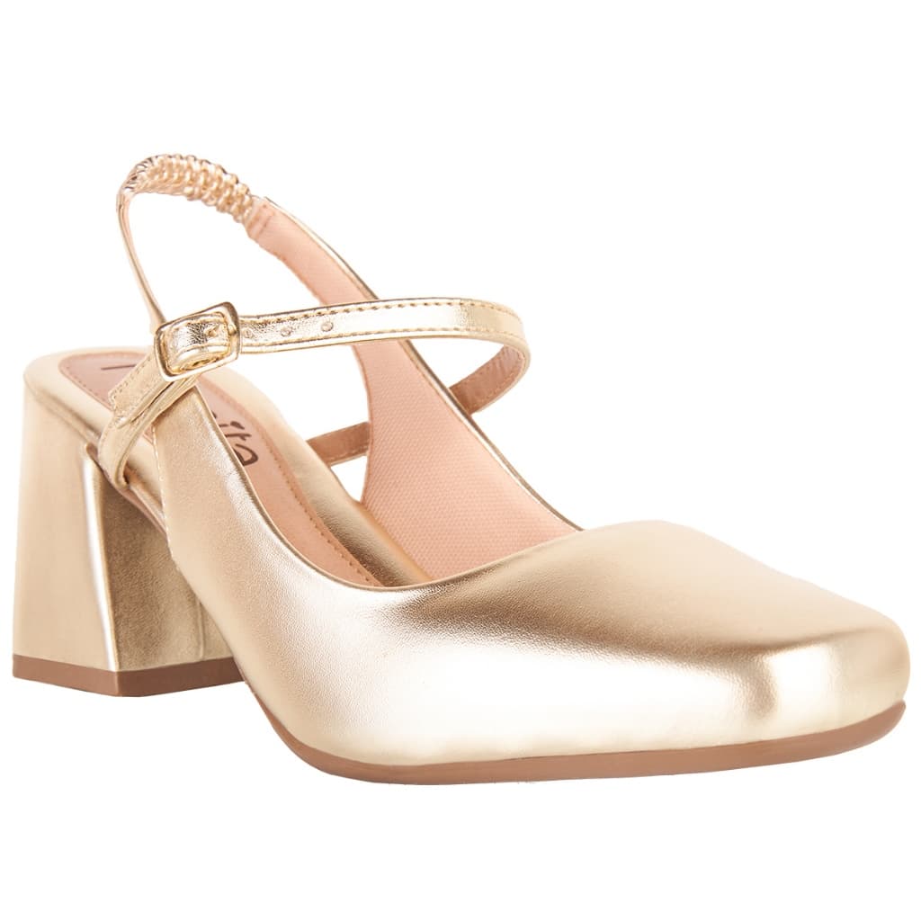 Sapato Feminino Mary Jane Boneca Romântica Bico Quadrado Salto Médio Moda