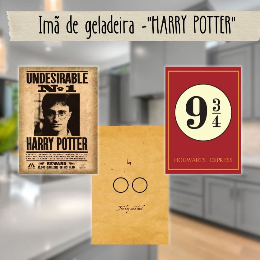 IMÃ DE GELADEIRA - HARRY POTTER  (6,5x9cm ou 6x6cm)