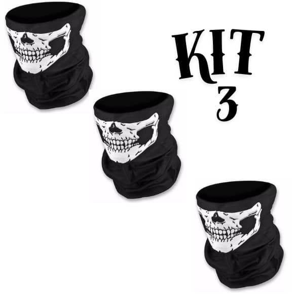 3 UNID. BALACLAVA CAVEIRA  PESCOCEIRA MASCARA GORRO BANDANA TOUCA MOTO