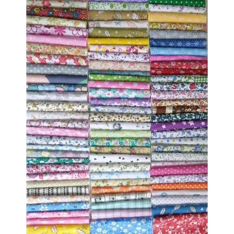 100 quadradinhos de tecido tricoline 100% algodão