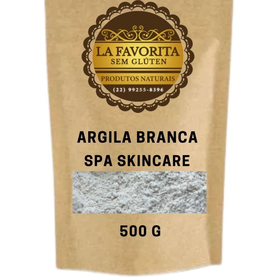 Argila Branca em Pó para máscara facial e couro cabeludo e corpo - 100 G - 200 G - 500 G - La Favorita Sem Glúten