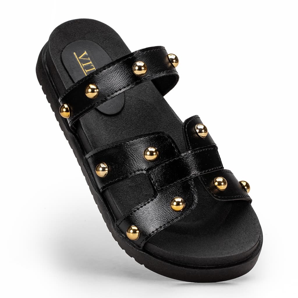 Sandalia Feminina Papete De Bolinha Birken Rasteira