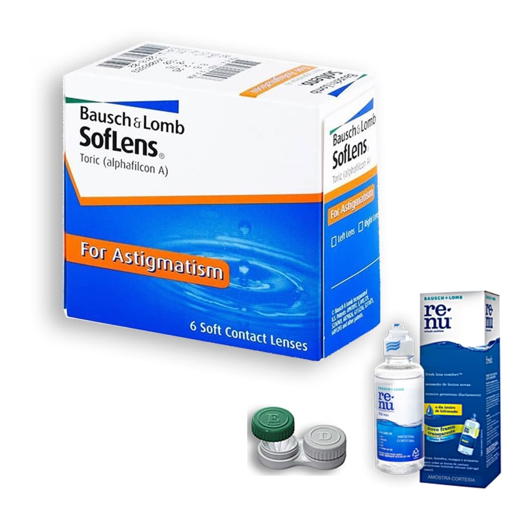 Lente De Contato Bausch + Lomb Soflens 66 Tórica - Astigmatismo + Renu