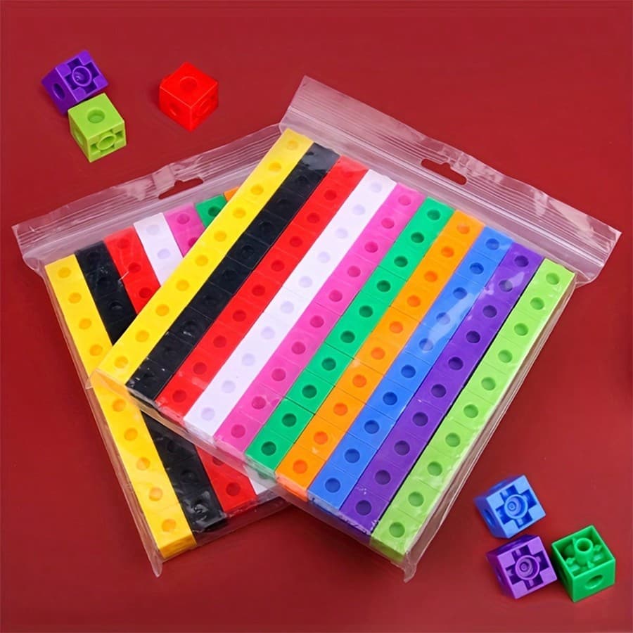 BLOCOS DE MONTAR 100 PEÇAS (Dez cores) Brinquedos interessantes