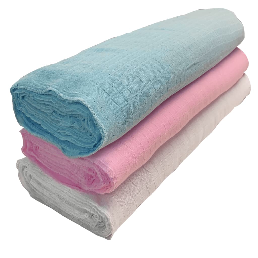 Rolo de Tecido 5 metros Fralda Quadriculada Dupla Marca Voigtex - 160g/m2 100% Algodão Bebê e Artesanato