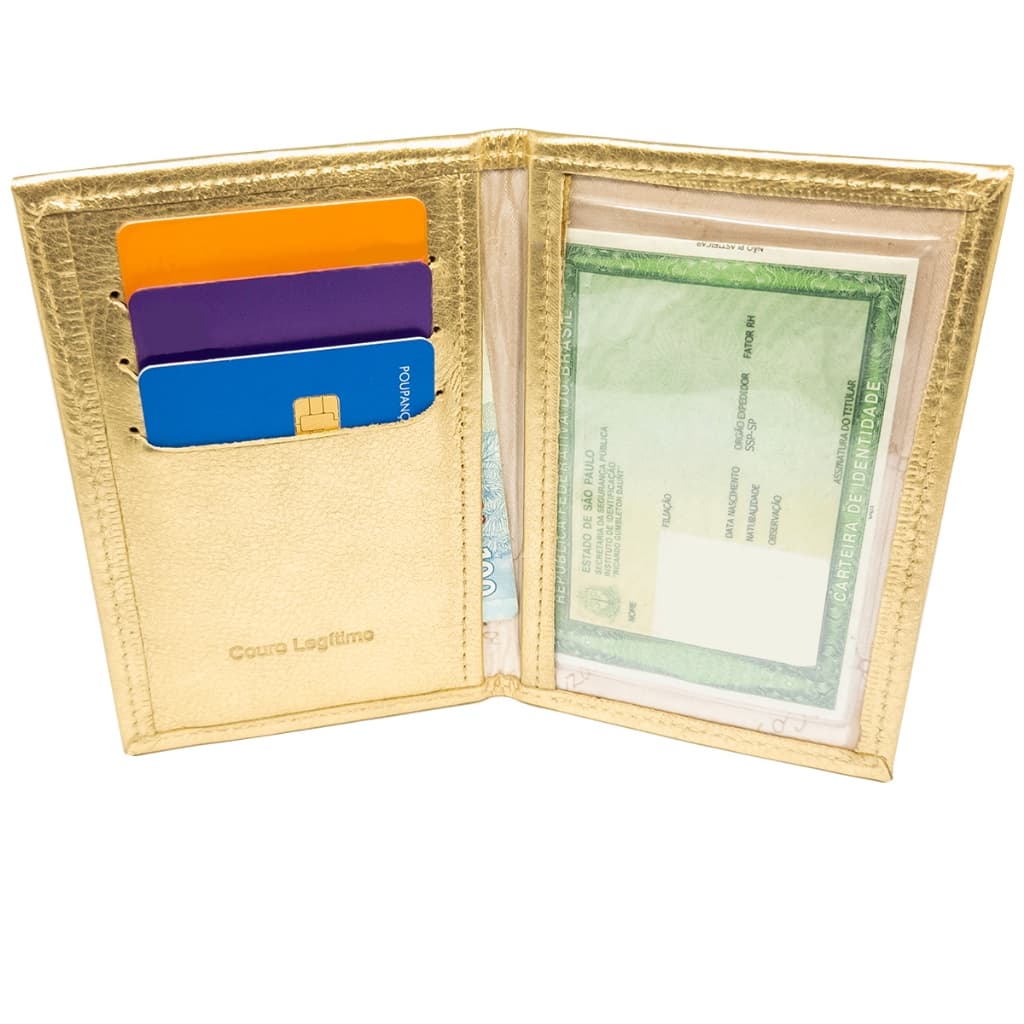 Carteira Feminina Porta documentos pequena em Couro Legítimo