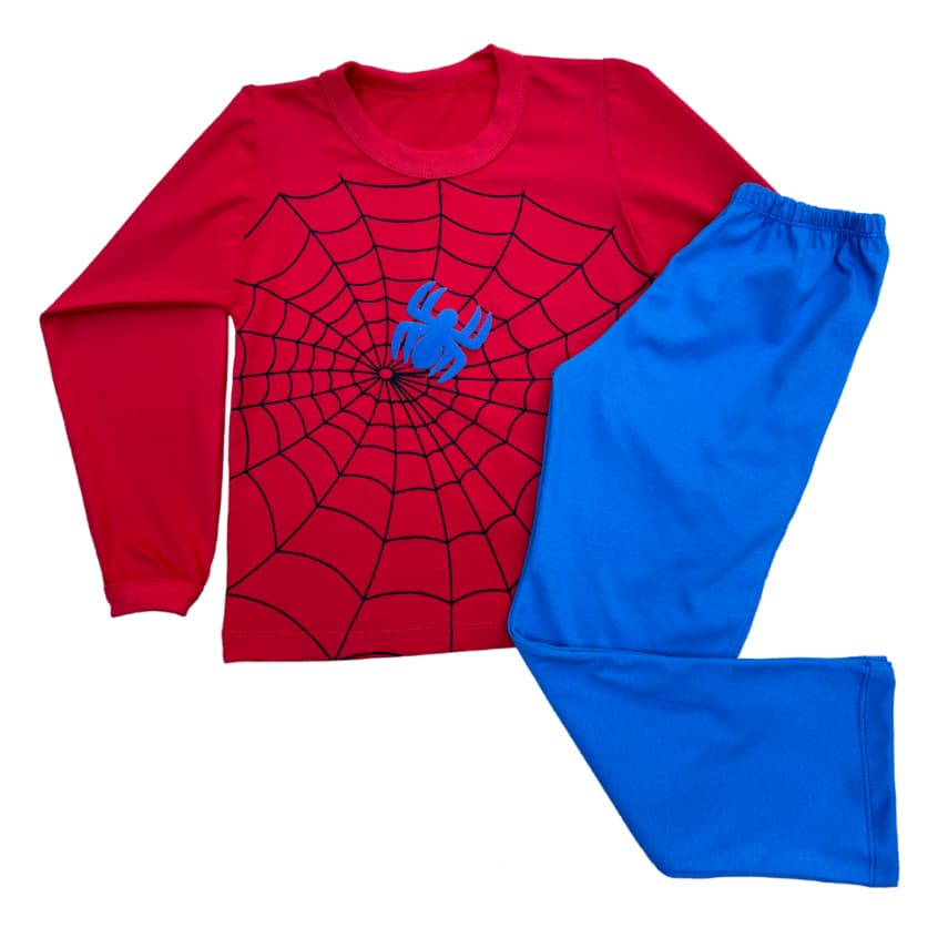 Conjunto Pijama manga comprida infantil menino aranha