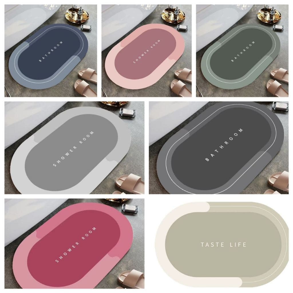 Tapete Antiderrapante De Banheiro Super Absorvente Secagem Rápida Chuveiro Cozinha Varanda