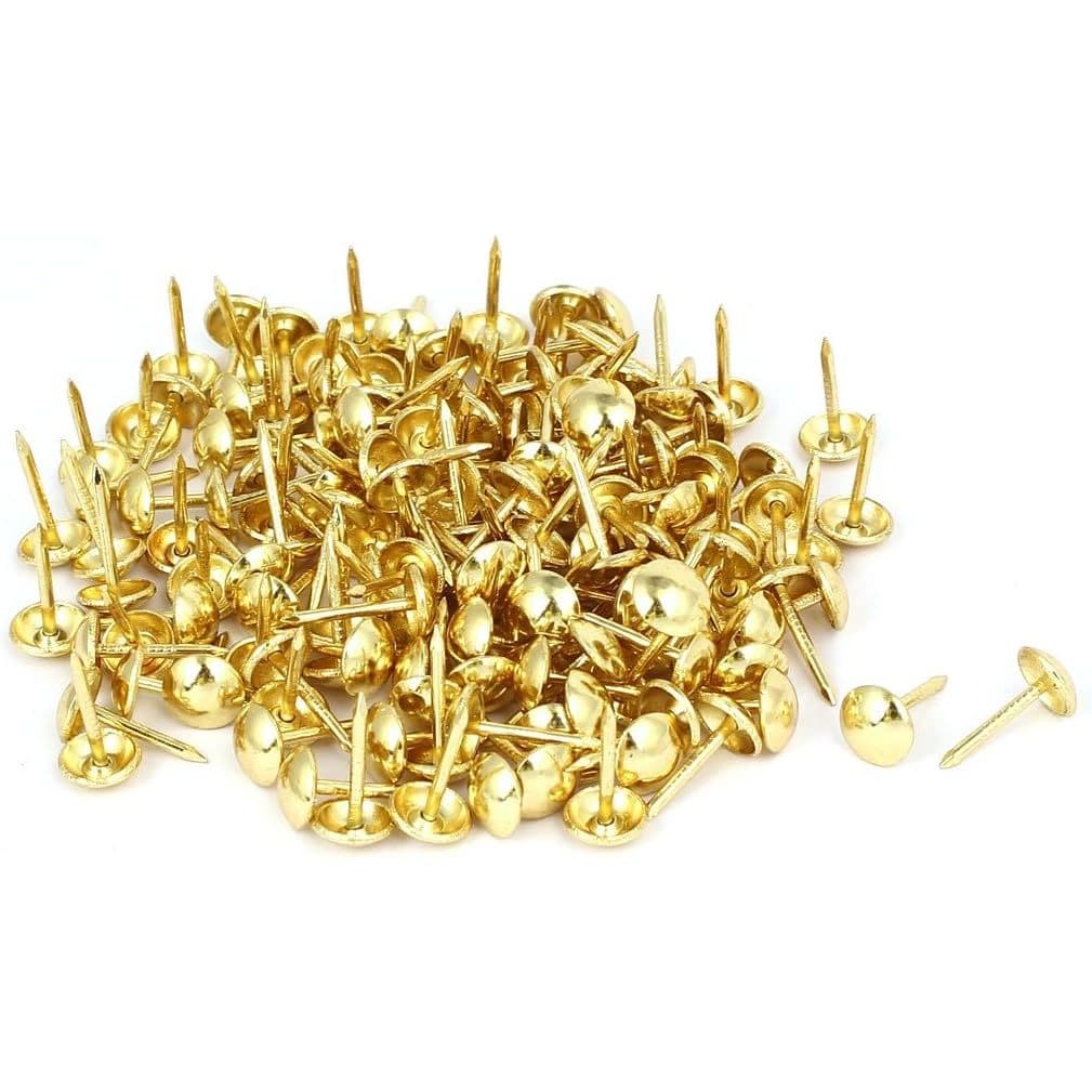 TACHINHA PERCEVEJO LATONADO DOURADO COM 100 PECAS 11X10MM