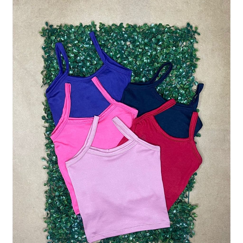 Kit 5 Blusa Infantil Regata Alcinha Malha Suede Veste de 3 a 5 anos