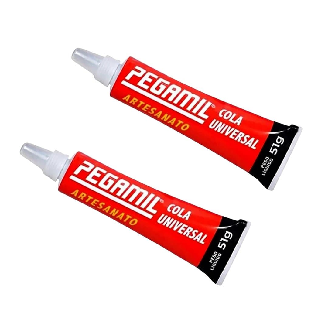 2 Cola Universal Pegamil Artesanato - 51g - Secagem Rápida Colas Adesivo Multiuso