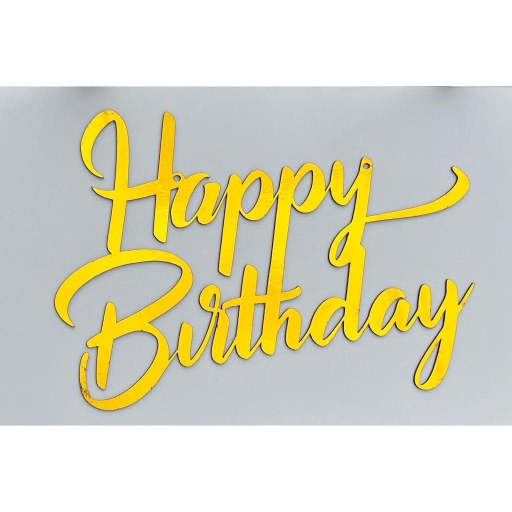 Palavras em MDF plaquinha decorativas aniversário happy birthday decoração DOURADO