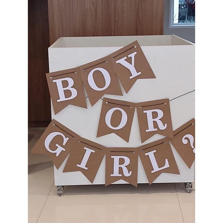 Faixa Bandeirinha Bandeirolas - Chá Revelação - Boy Or Girl?