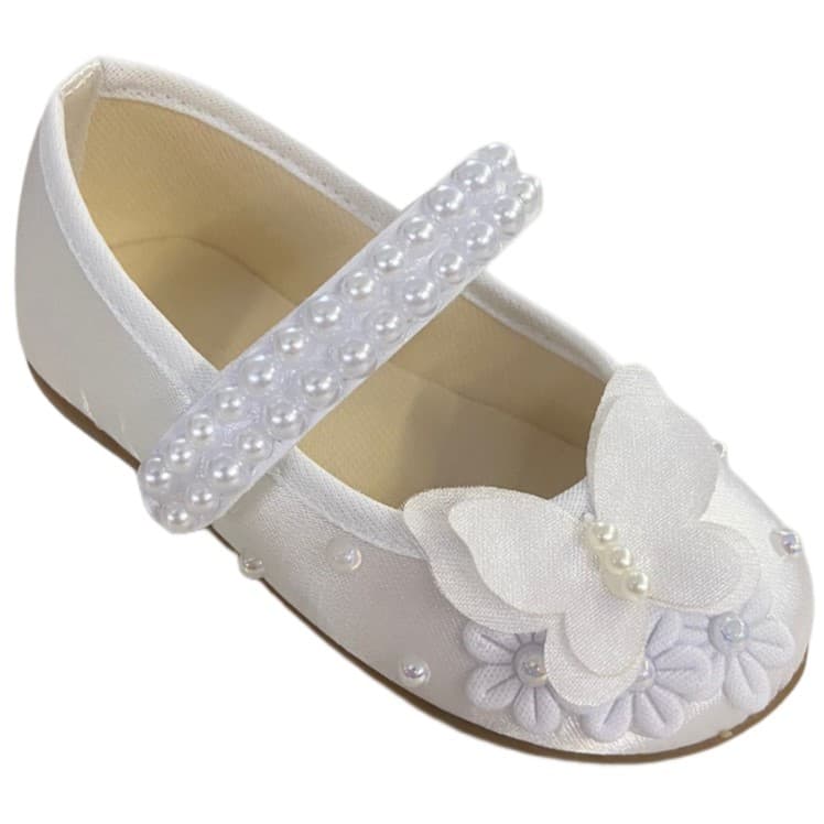 Sapatilha Jardim Encantado Branco Branca Borboletas Batizado Batismo Infantil Menina