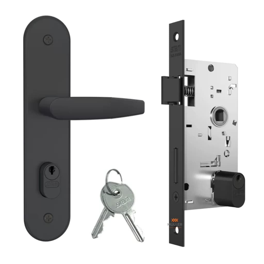 Fechadura para Porta Interna Externa 804/33 Preto Fosco Stam c/ 2 Chaves