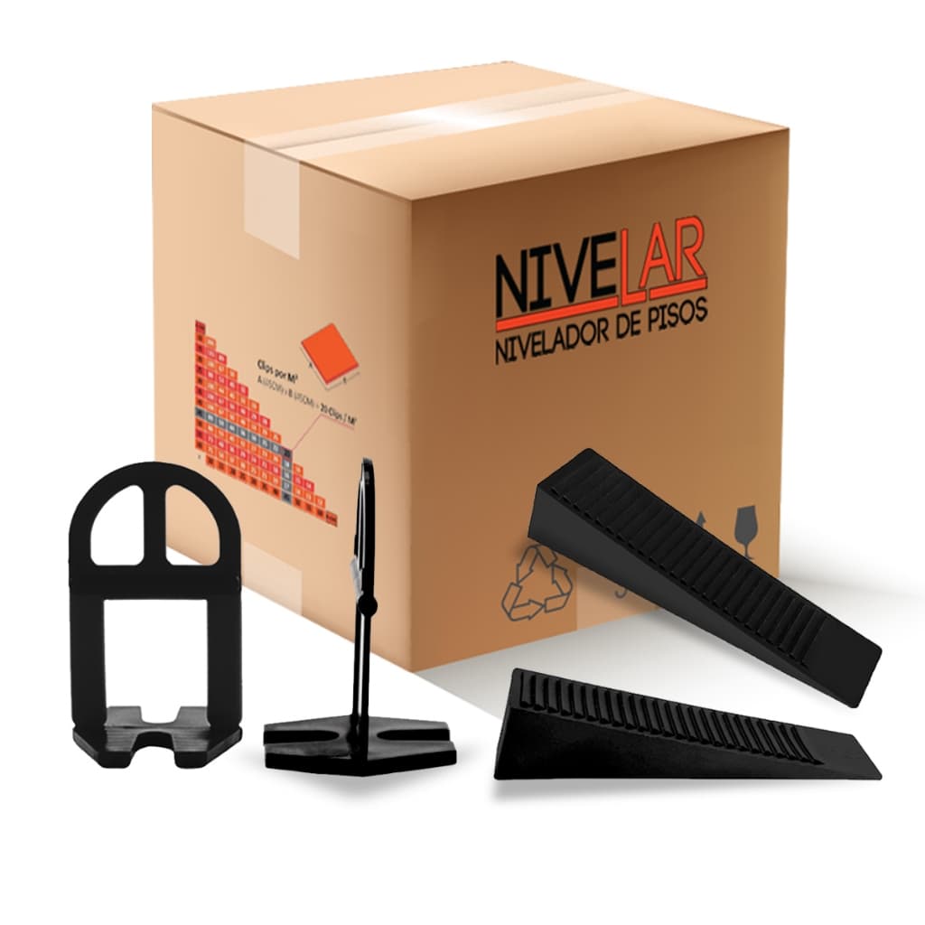 Kit Nivelador Piso Porcelanato SLIM 100 Clips +50 Cunhas