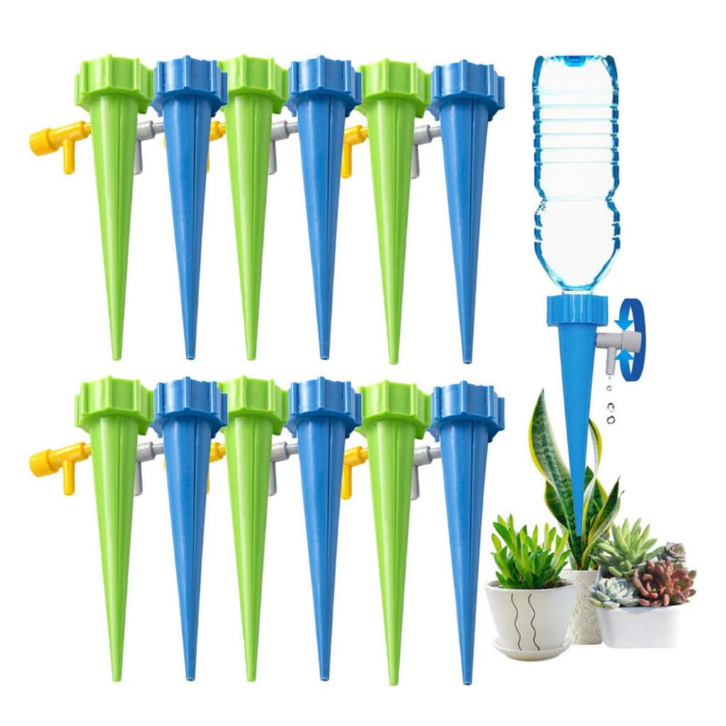 Kit Com 12 Gotejador Irrigador Acoplável Em Garrafa Pet Jardim Dosador Vaso Em Garrafa